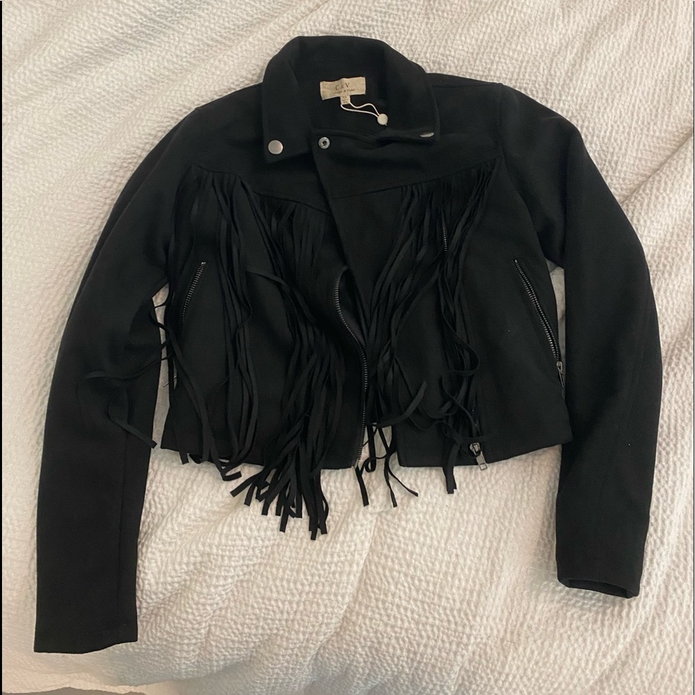 ADORABLE fringe jacket NWT